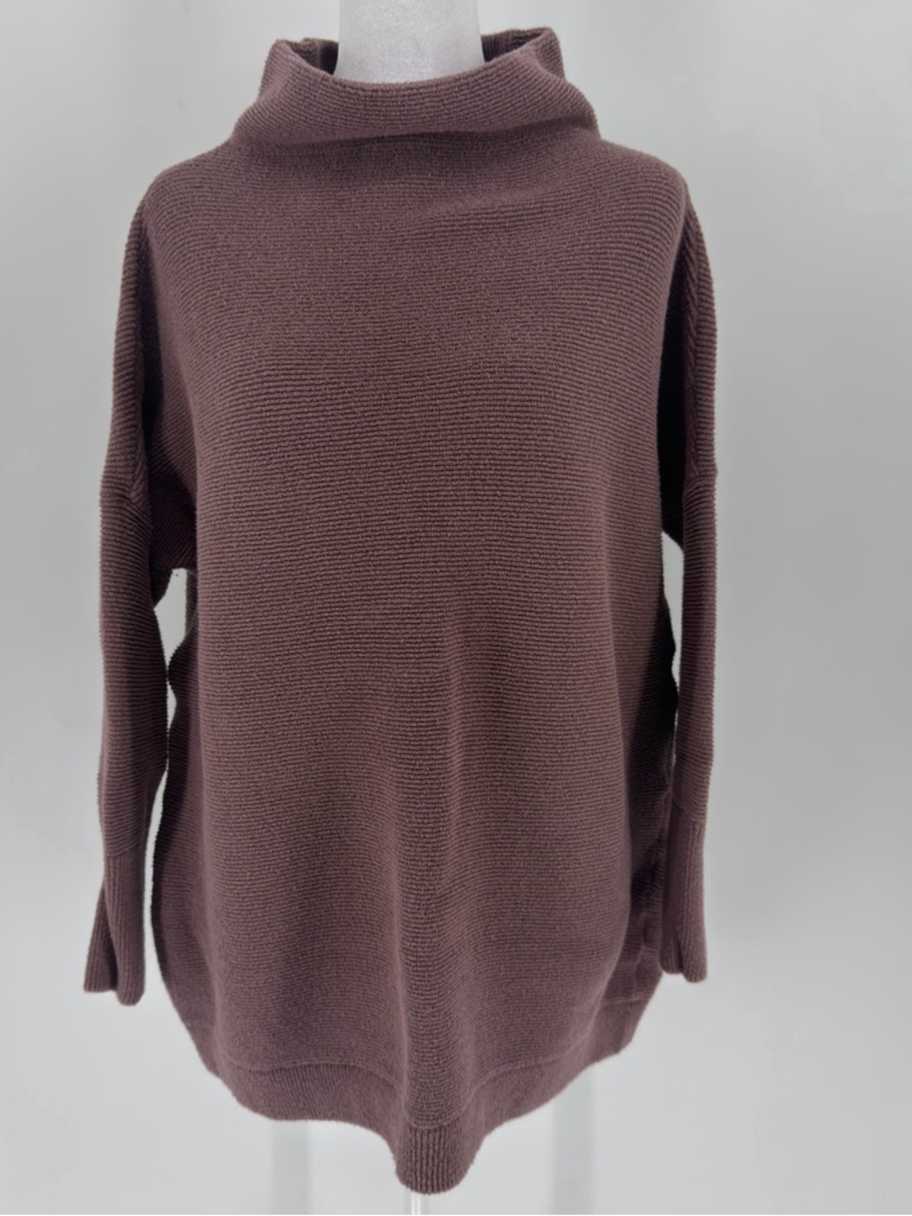Free People Small Mauve-purple‎ Turtleneck Sweater Textured Boho